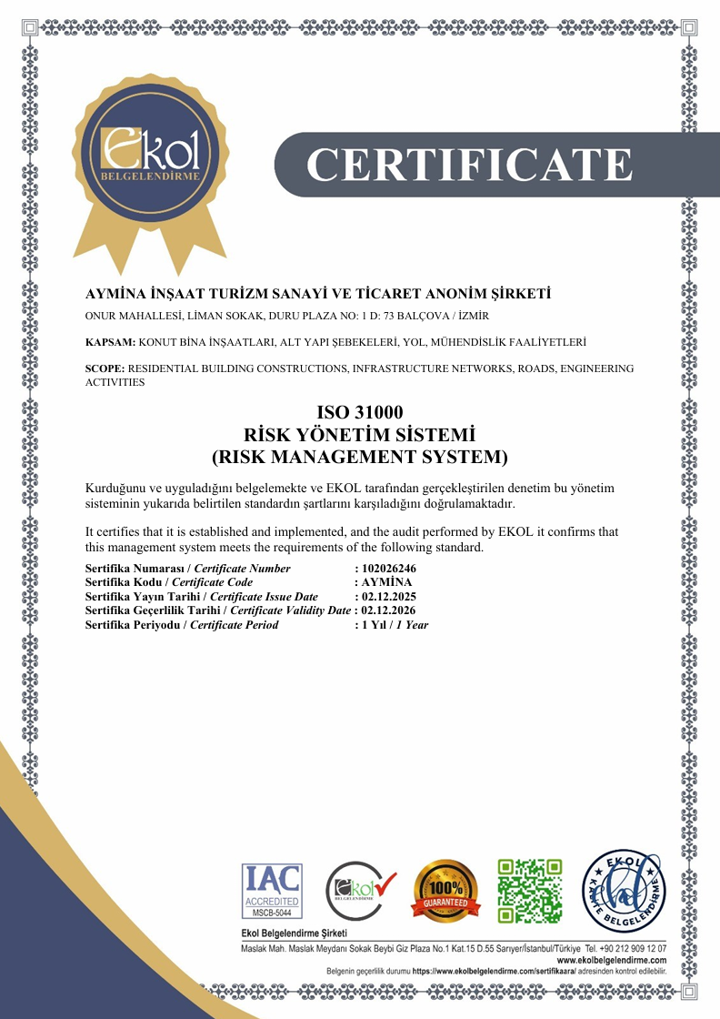 ISO 31000 Risk Yönetim Sistemi Sertifikası