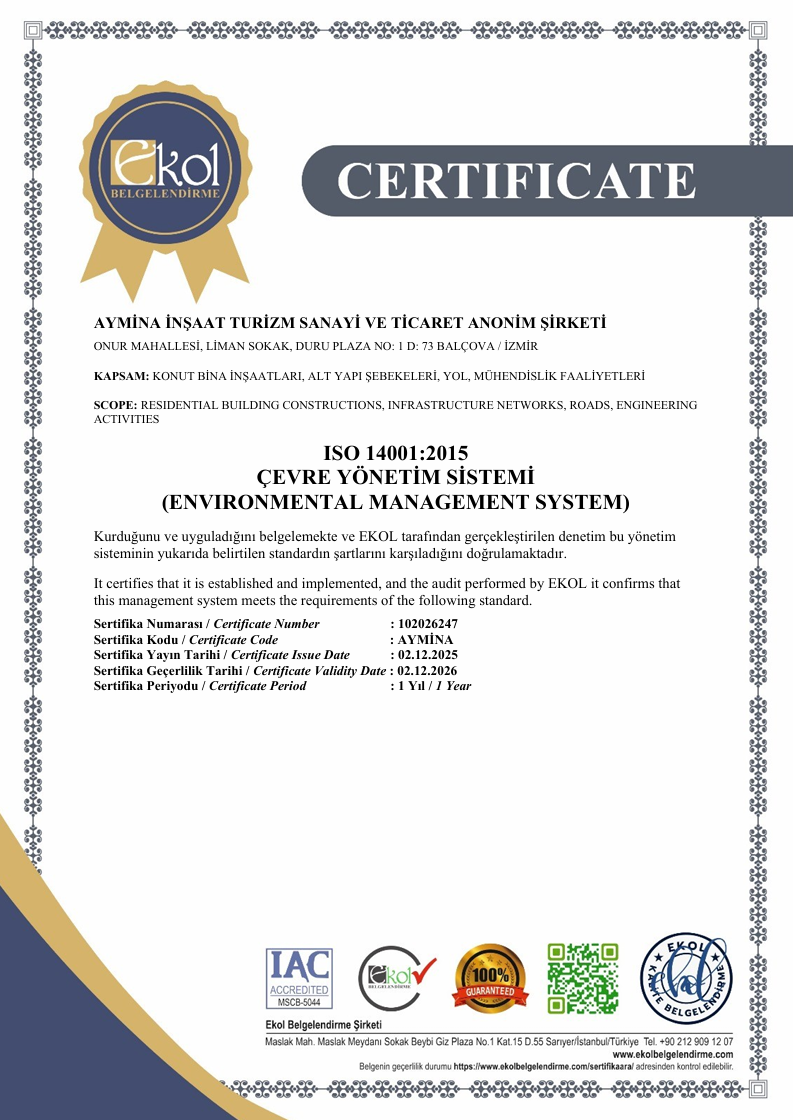 ISO 14001 Çevre Yönetim Sistemi Sertifikası