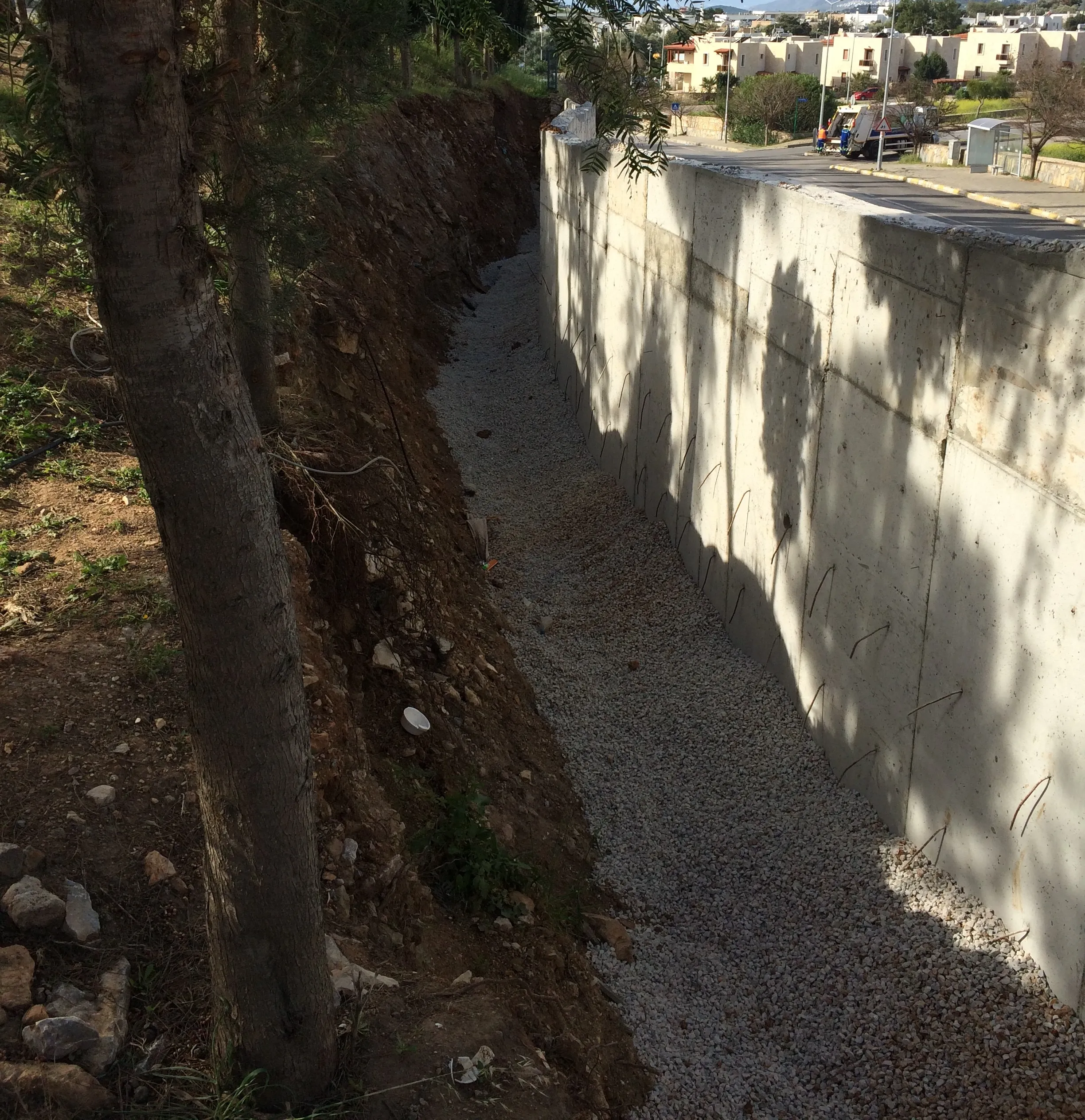 Bodrum Konacık Anadolu Lisesi Betonarme İstinat Duvarı