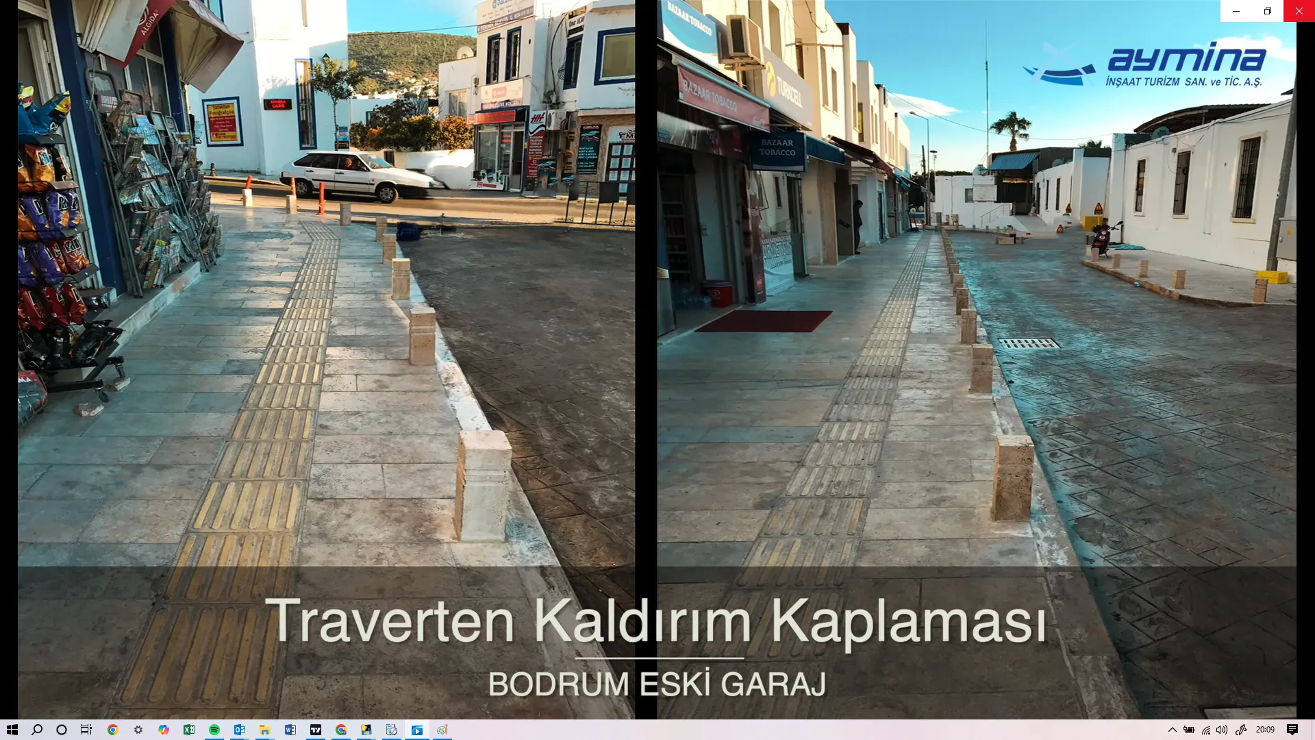 Traverten Kaldırım Kaplaması / Bodrum Eski Garaj